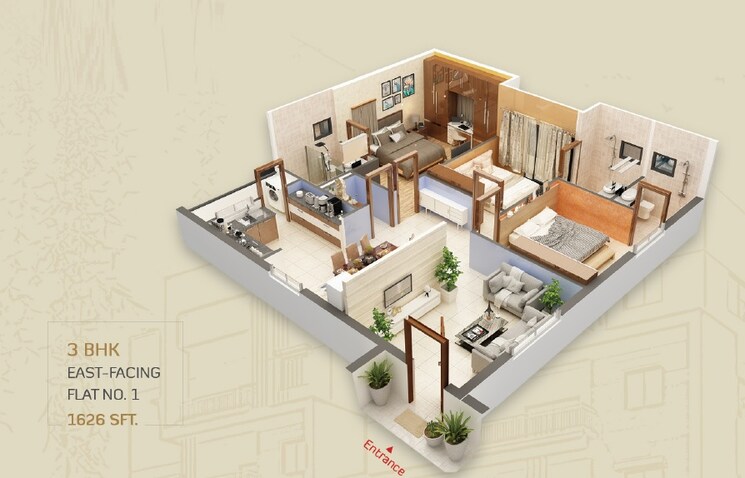 Other, rr-tropicana 3 Bedroom 1626 Sq.Ft. Apartment In Narsingi Hyderabad 8782182