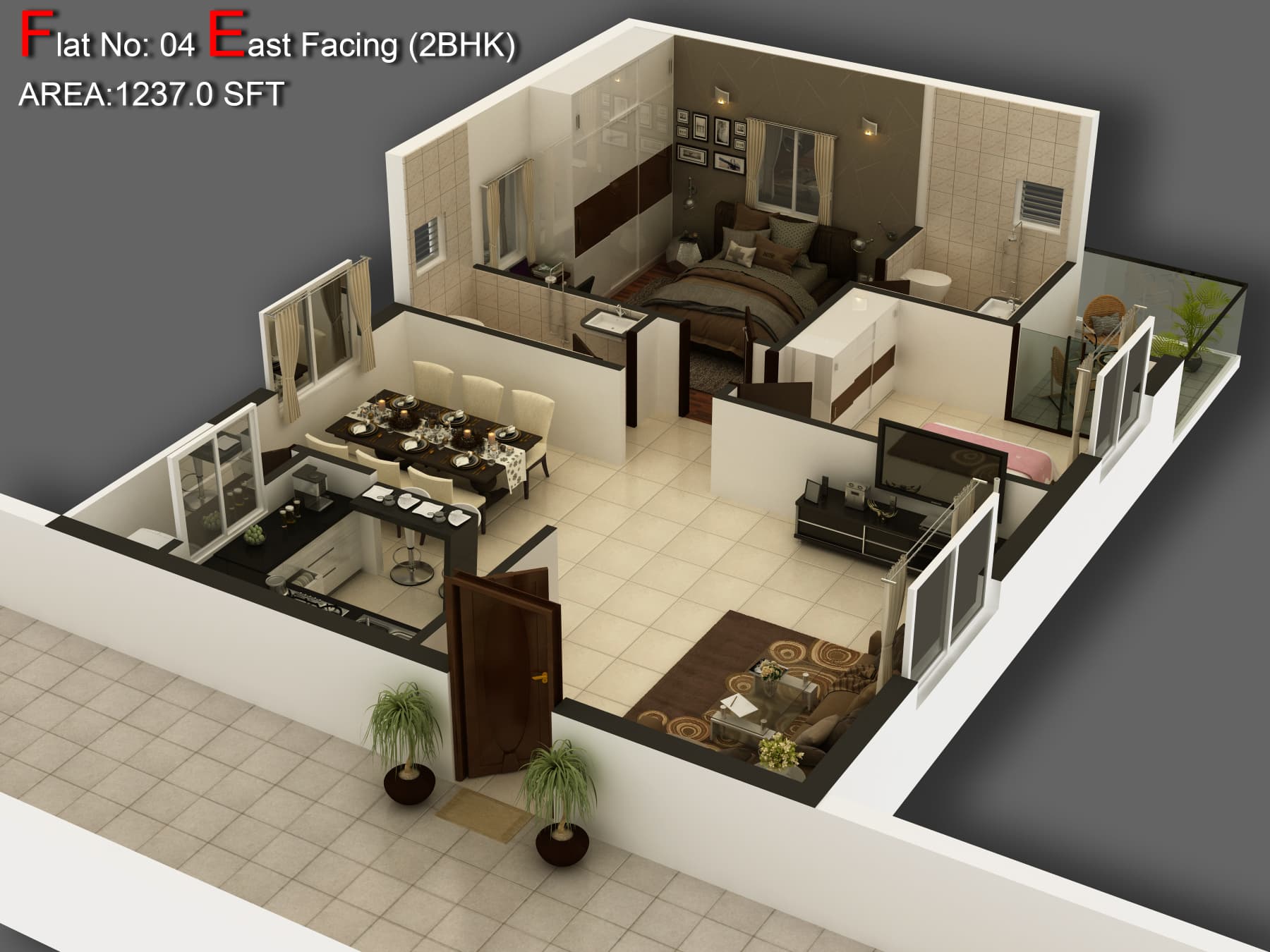 2 BHK 1237 Sq. Ft. Apartment