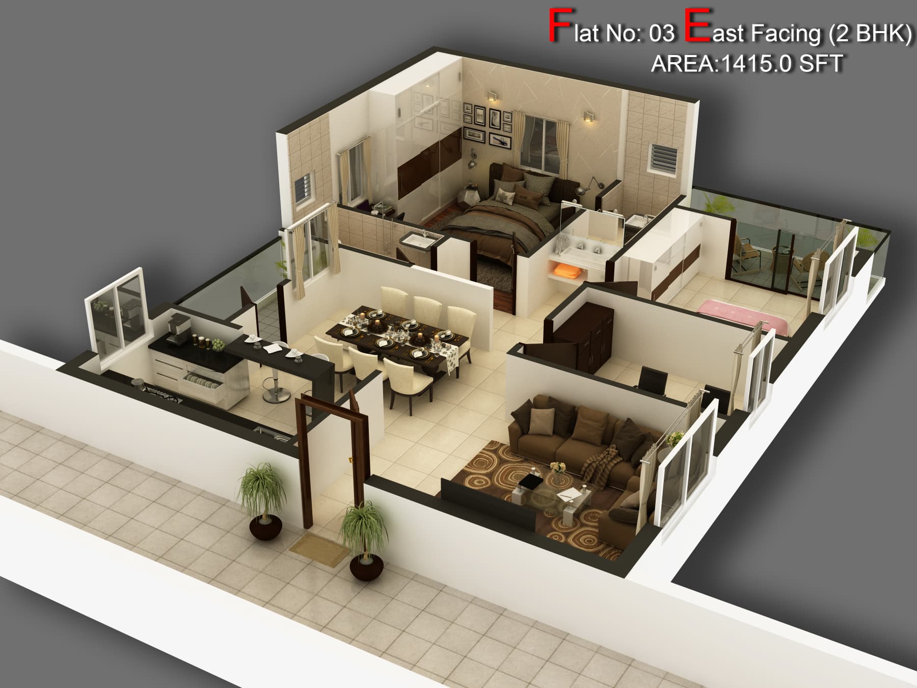 2 BHK 1415 Sq. Ft. Apartment