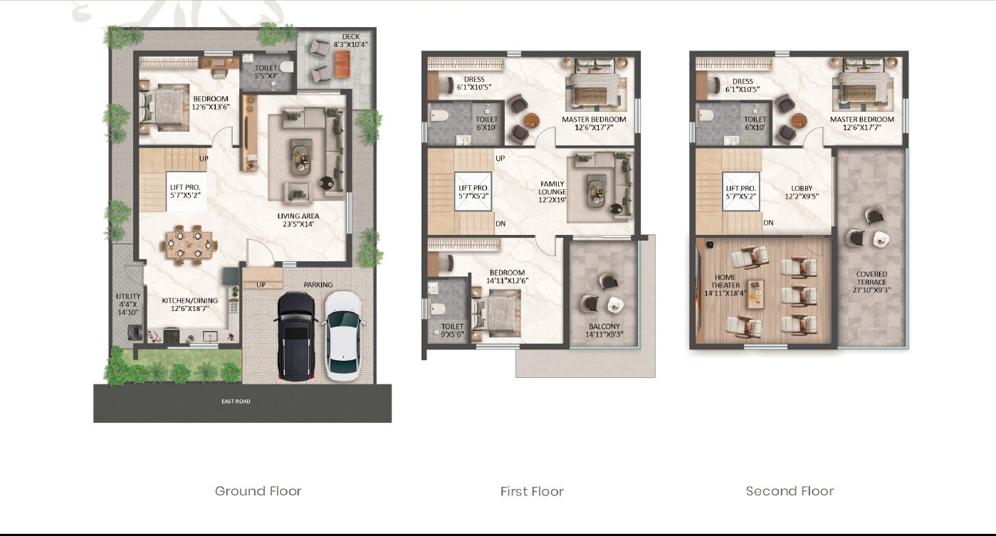 Floor plan of 4 BHK 3694 Sq. Ft. Villa in Rudhra Park Avenue, Hyderabad
