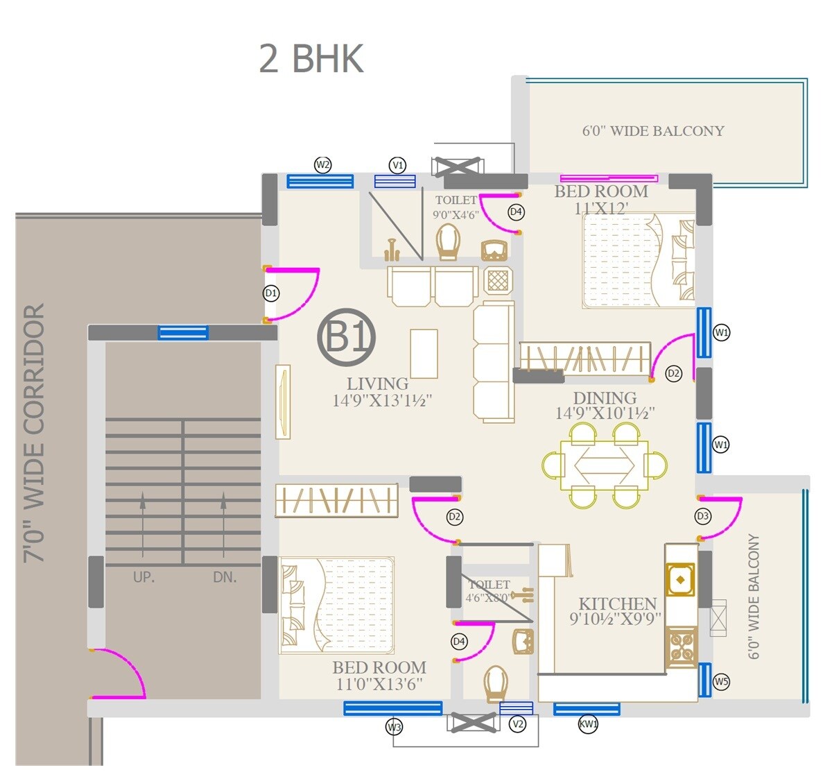 2 BHK 1205 Sq. Ft. Apartment