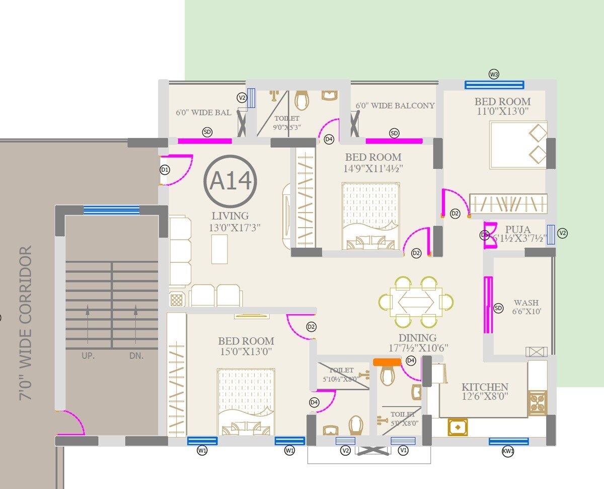 3 BHK 2260 Sq. Ft. Apartment