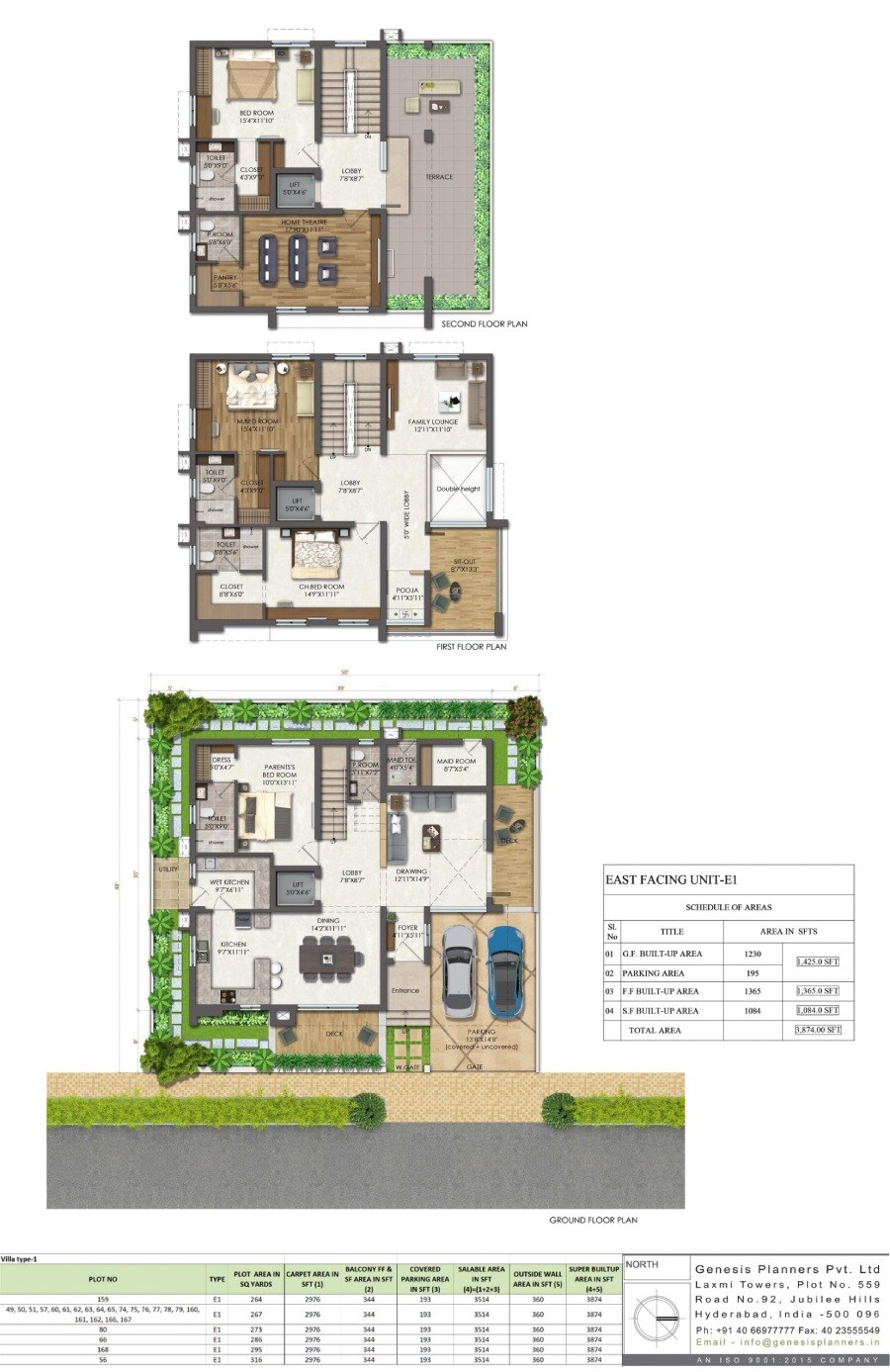 Floor plan of 4 BHK 3874 Sq. Ft. Villa in RV Krishang, Hyderabad