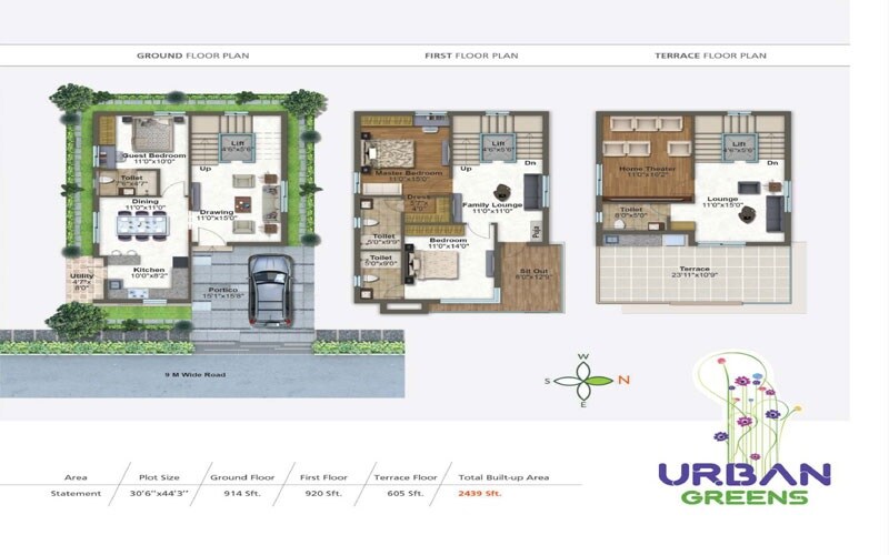 3 BHK 2439 Sq. Ft. Villa