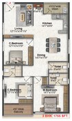 Saanvi Ambience Homes 3 BHK Layout