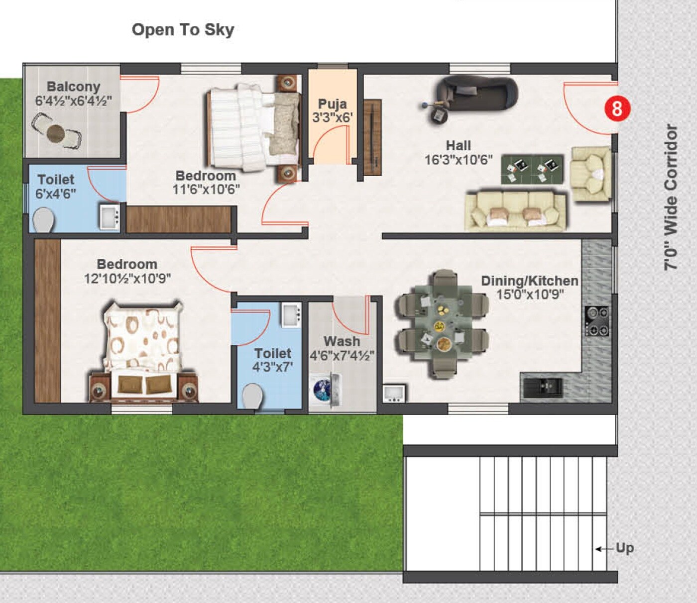 2 BHK 1162 Sq. Ft. Apartment