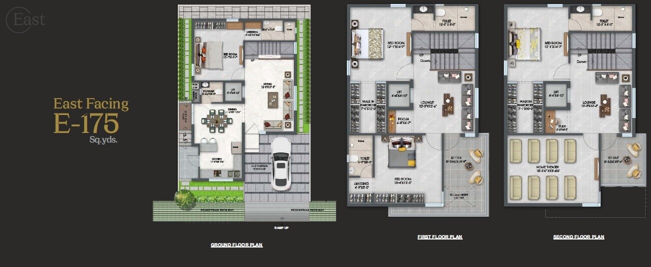 Floor plan of 4 BHK 3097 Sq. Ft. Villa in Sai Seethams Nisarga, Hyderabad