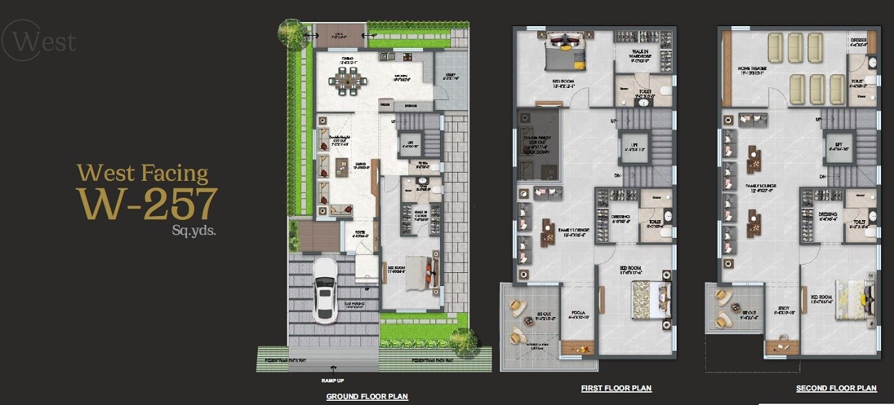 Floor plan of 4 BHK 4383 Sq. Ft. Villa in Sai Seethams Nisarga, Hyderabad