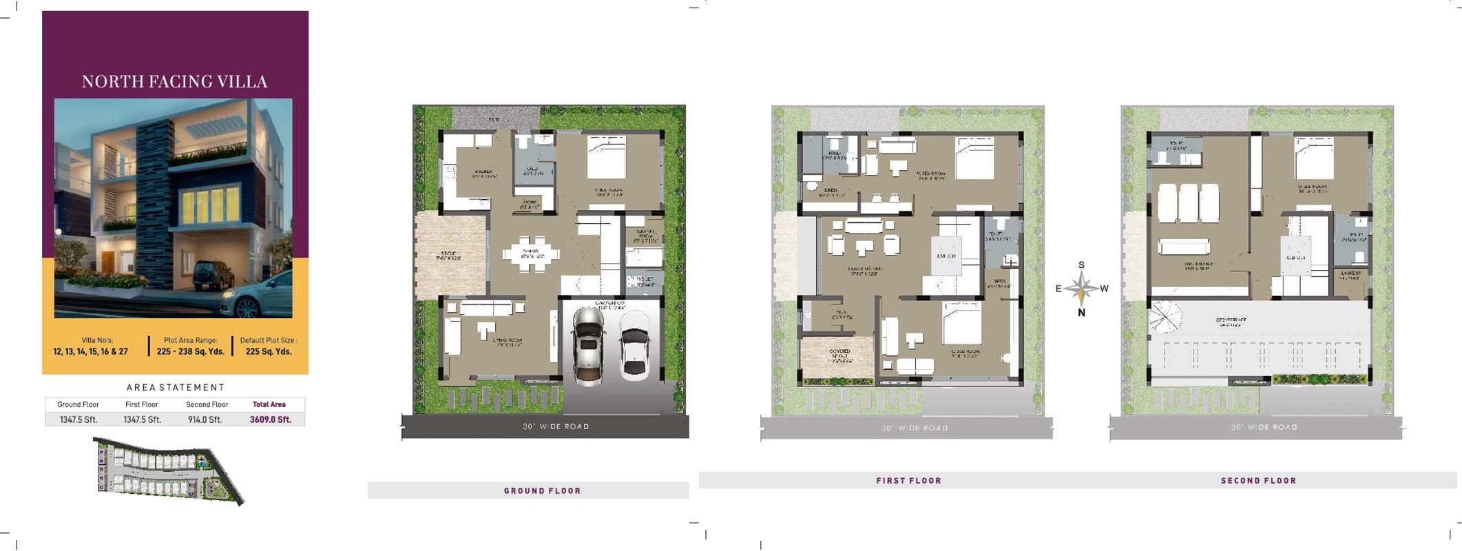 Floor plan of 4 BHK 3609 Sq. Ft. Villa in Saishakti Kingston, Hyderabad