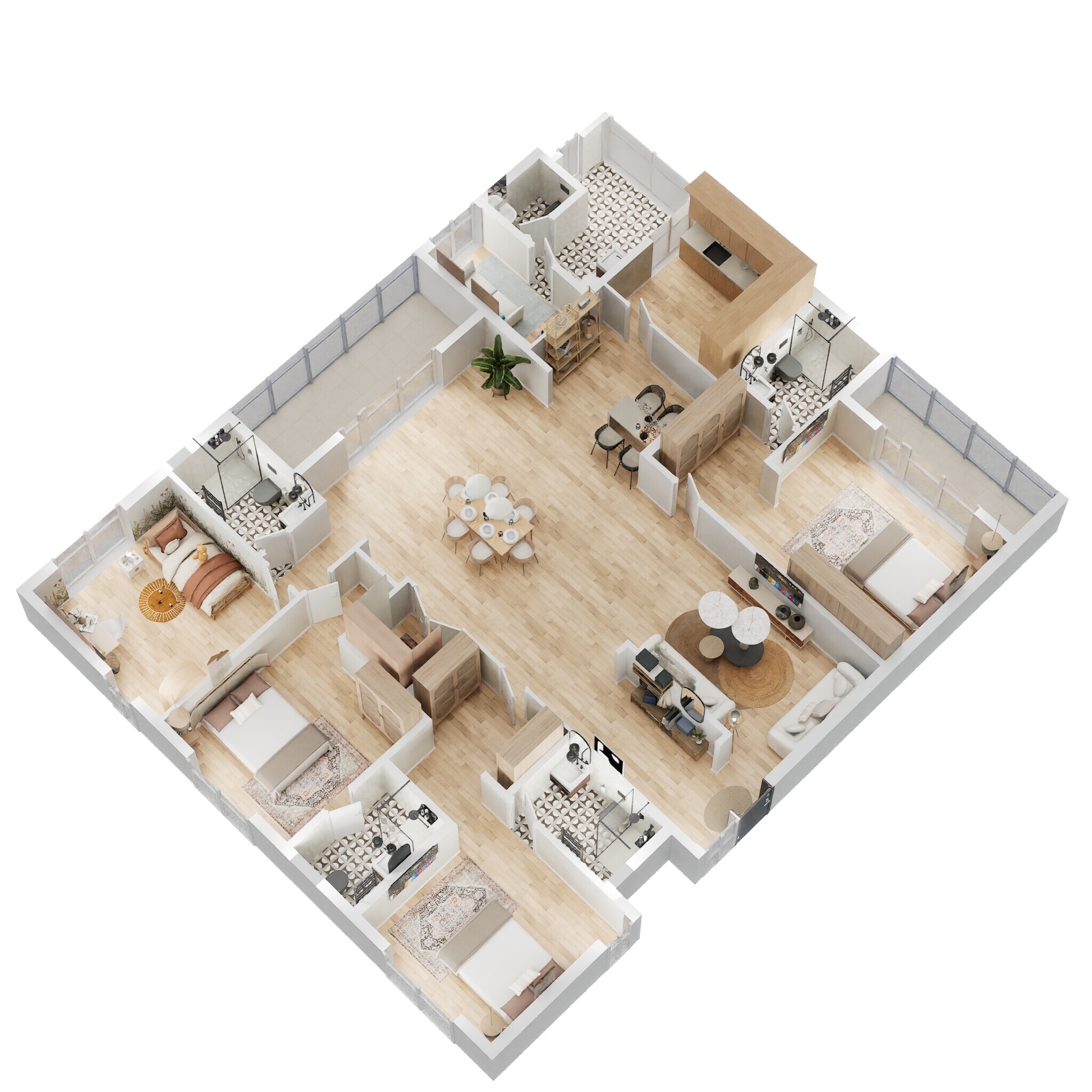 Floor plan of 4 BHK 3552 Sq. Ft. Apartment in Salarpuria Necklace Pride, Hyderabad