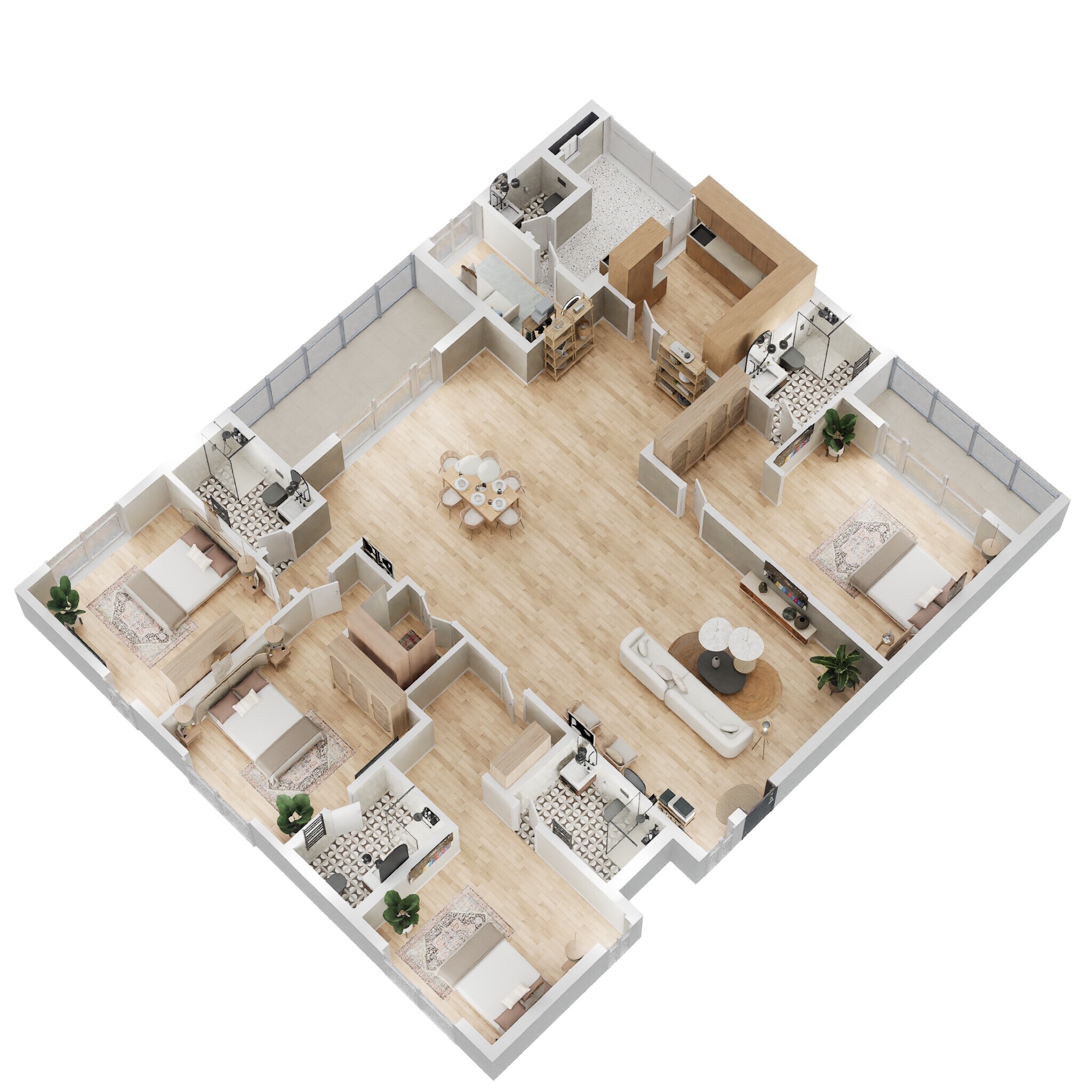 Floor plan of 4 BHK 2600 Sq. Ft. Apartment in Salarpuria Necklace Pride, Hyderabad