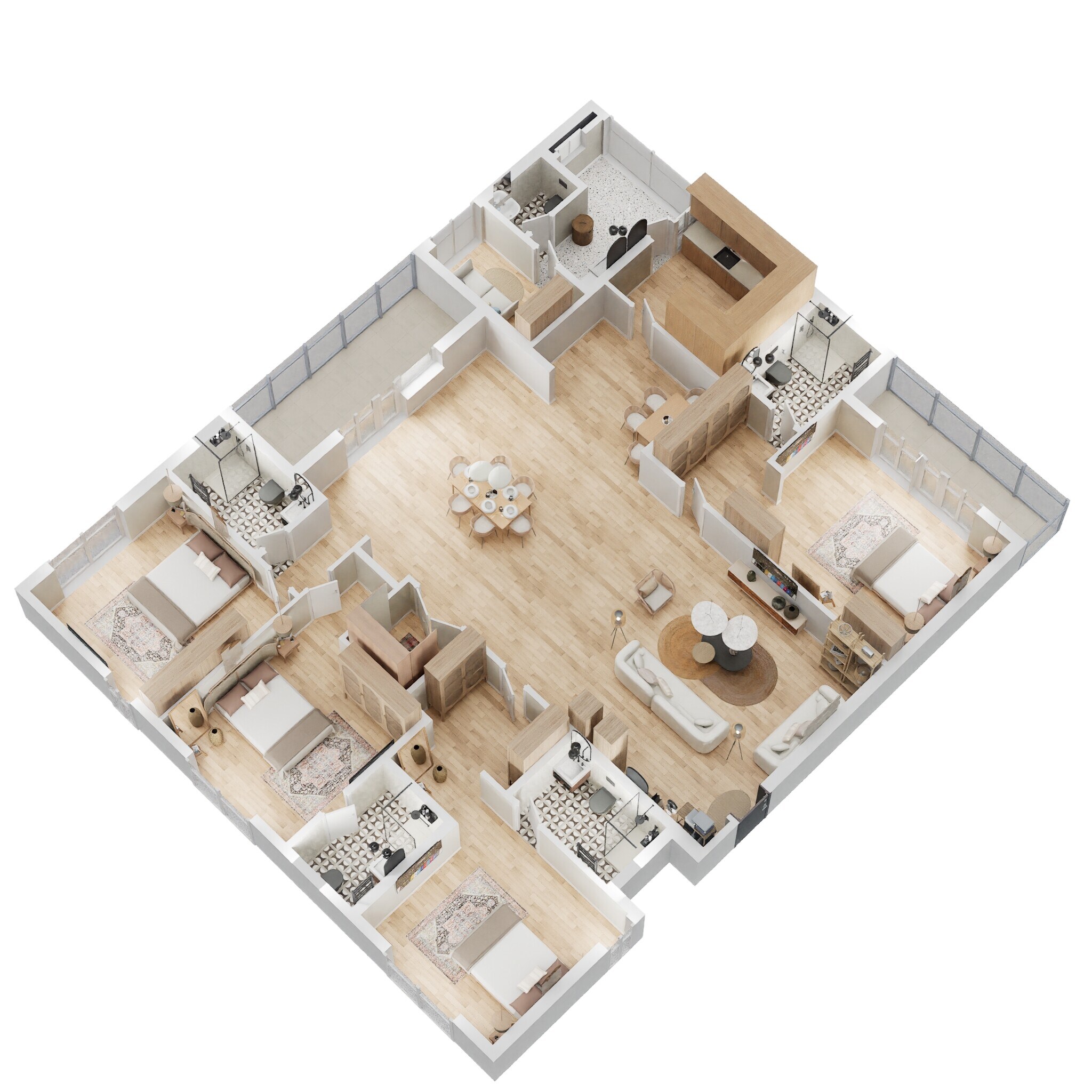 Floor plan of 4 BHK 3600 Sq. Ft. Apartment in Salarpuria Necklace Pride, Hyderabad
