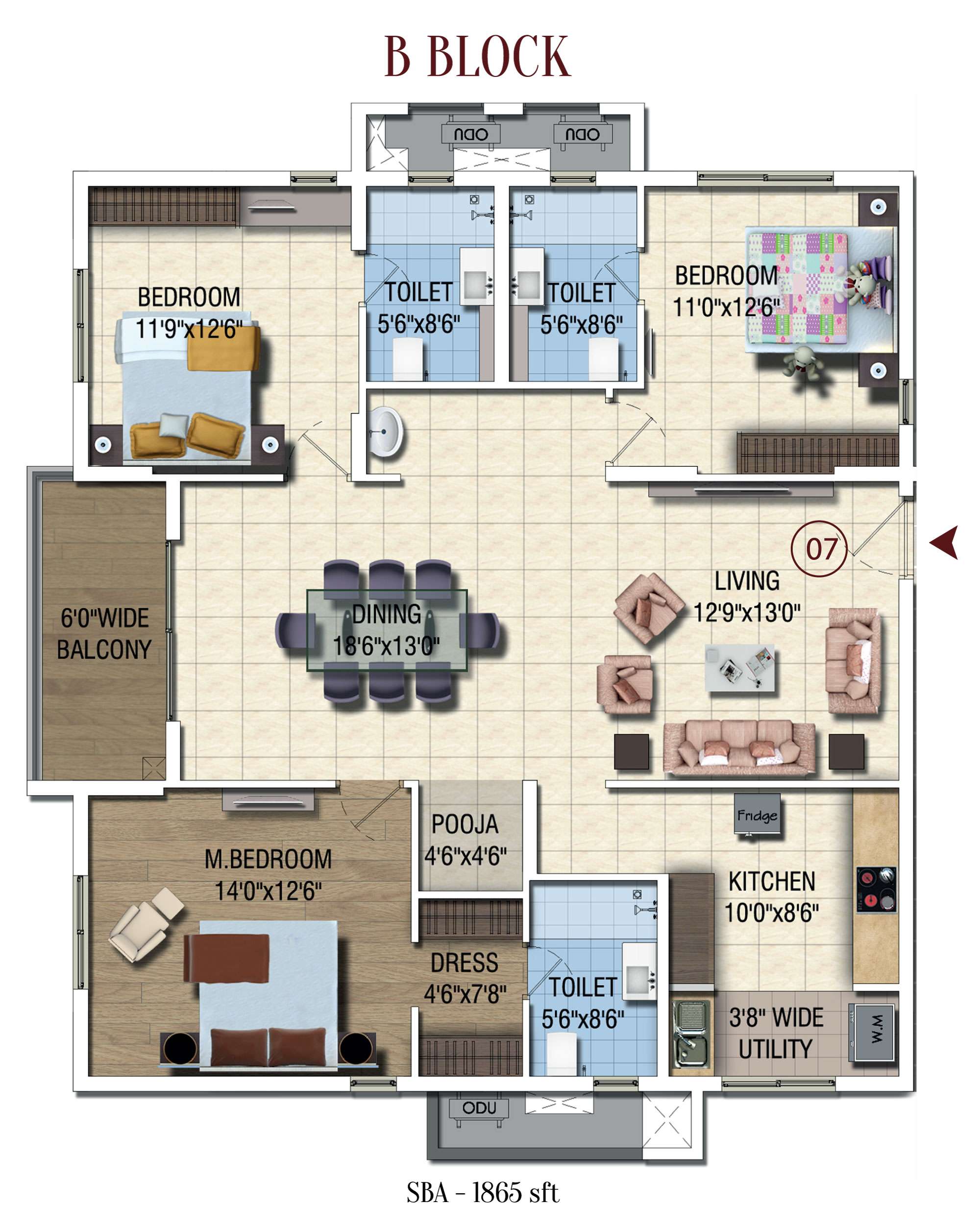 938 sq ft 2 BHK Floor Plan Image - Shree Tirupati Glacia Available for sale  