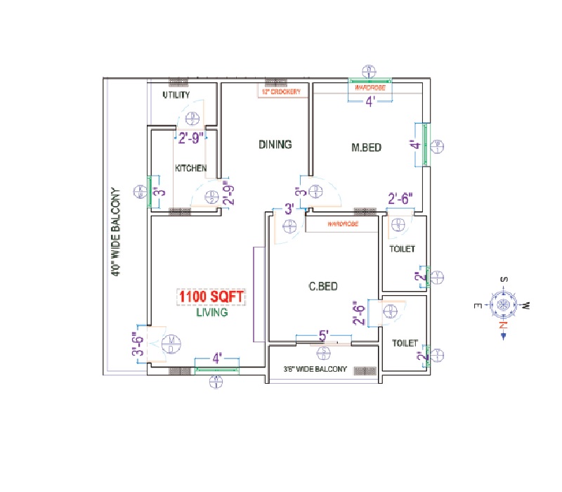 2 BHK 1100 Sq. Ft. Apartment in Sanjana SRK Skyview Plaza