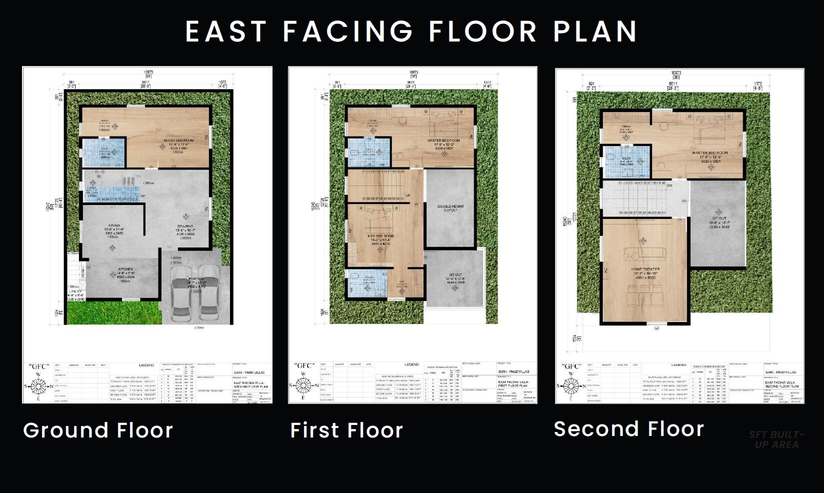 Floor plan of 4 BHK 3200 Sq. Ft. Villa in Sark Prime Lamagnolia, Hyderabad