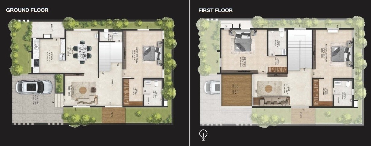 Floor plan of 3 BHK 2750 Sq. Ft. Villa in Sark Seshadri Villas, Hyderabad