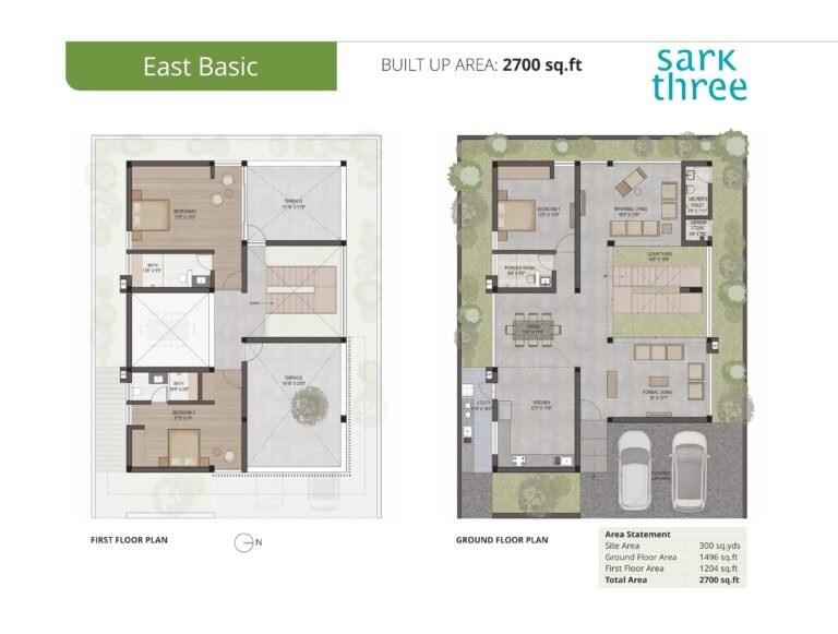 Floor plan of 3 BHK 2700 Sq. Ft. Villa in Sark Three, Hyderabad