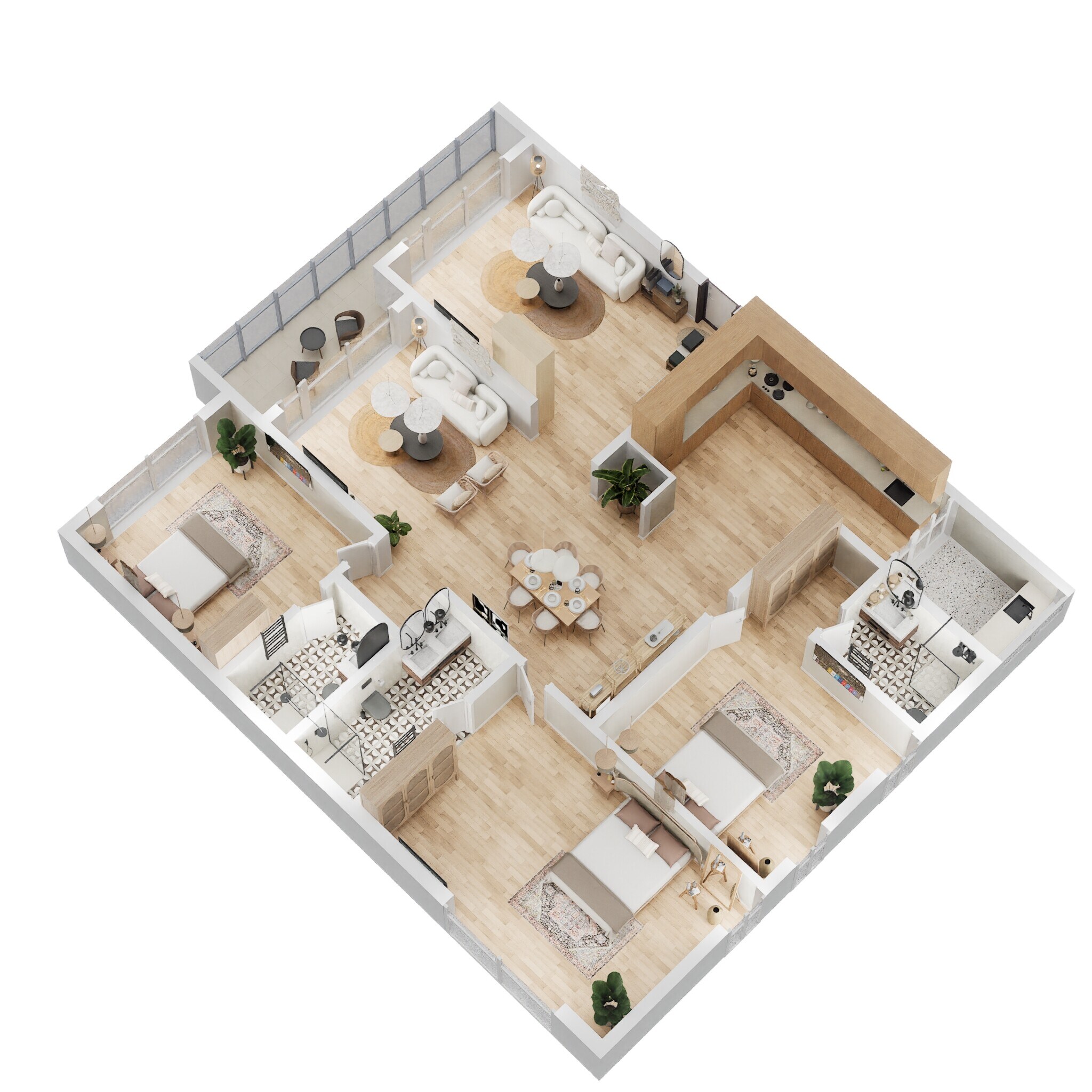 Floor plan of 3 BHK 2715 Sq. Ft. Apartment in SAS Diamond Towers, Hyderabad