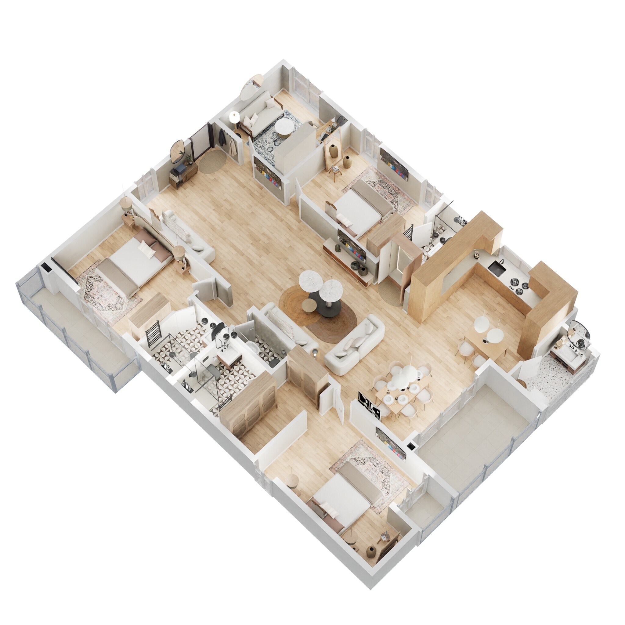 Floor plan of 3 BHK 3395 Sq. Ft. Apartment in SAS Diamond Towers, Hyderabad