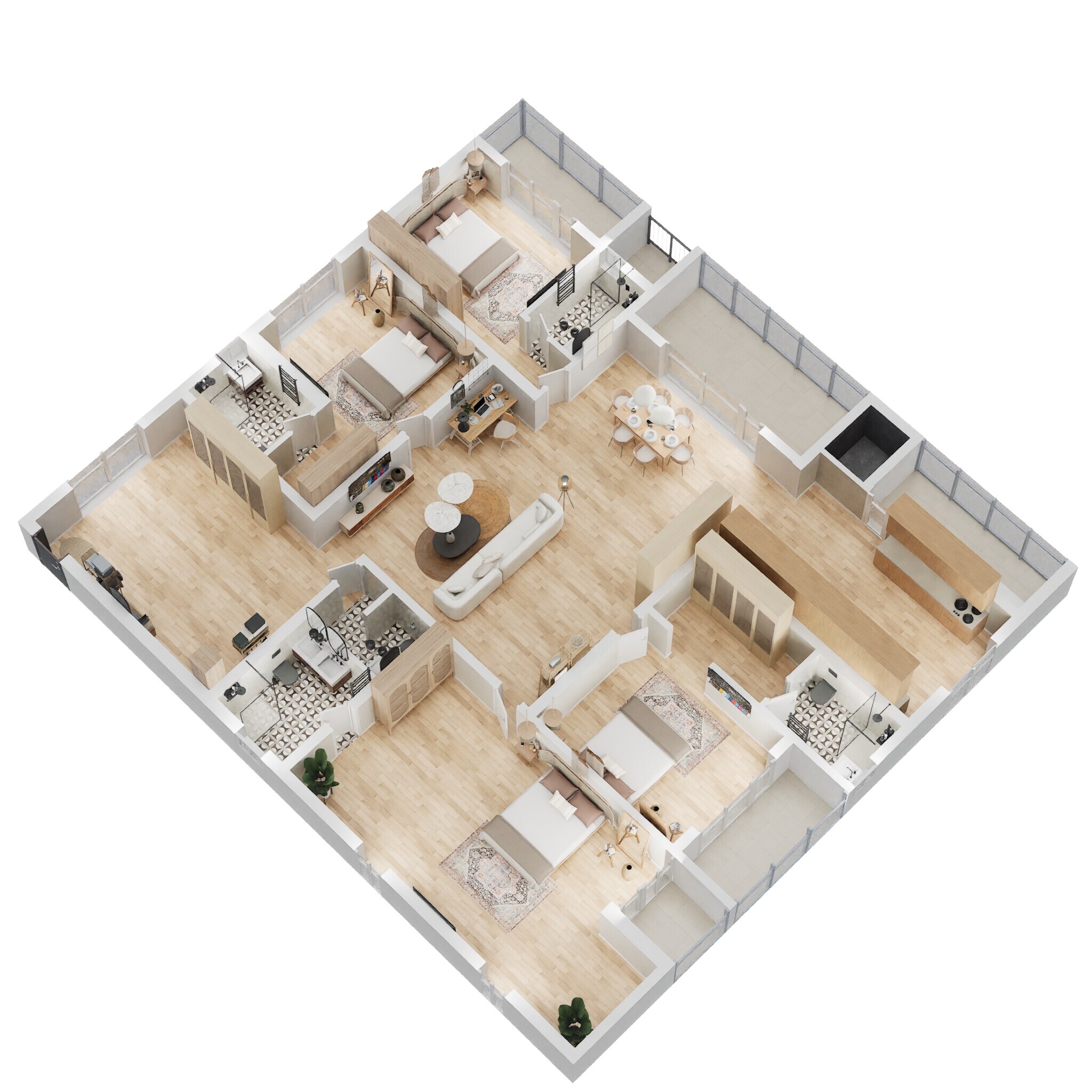 Floor plan of 4 BHK 4080 Sq. Ft. Apartment in SAS Diamond Towers, Hyderabad