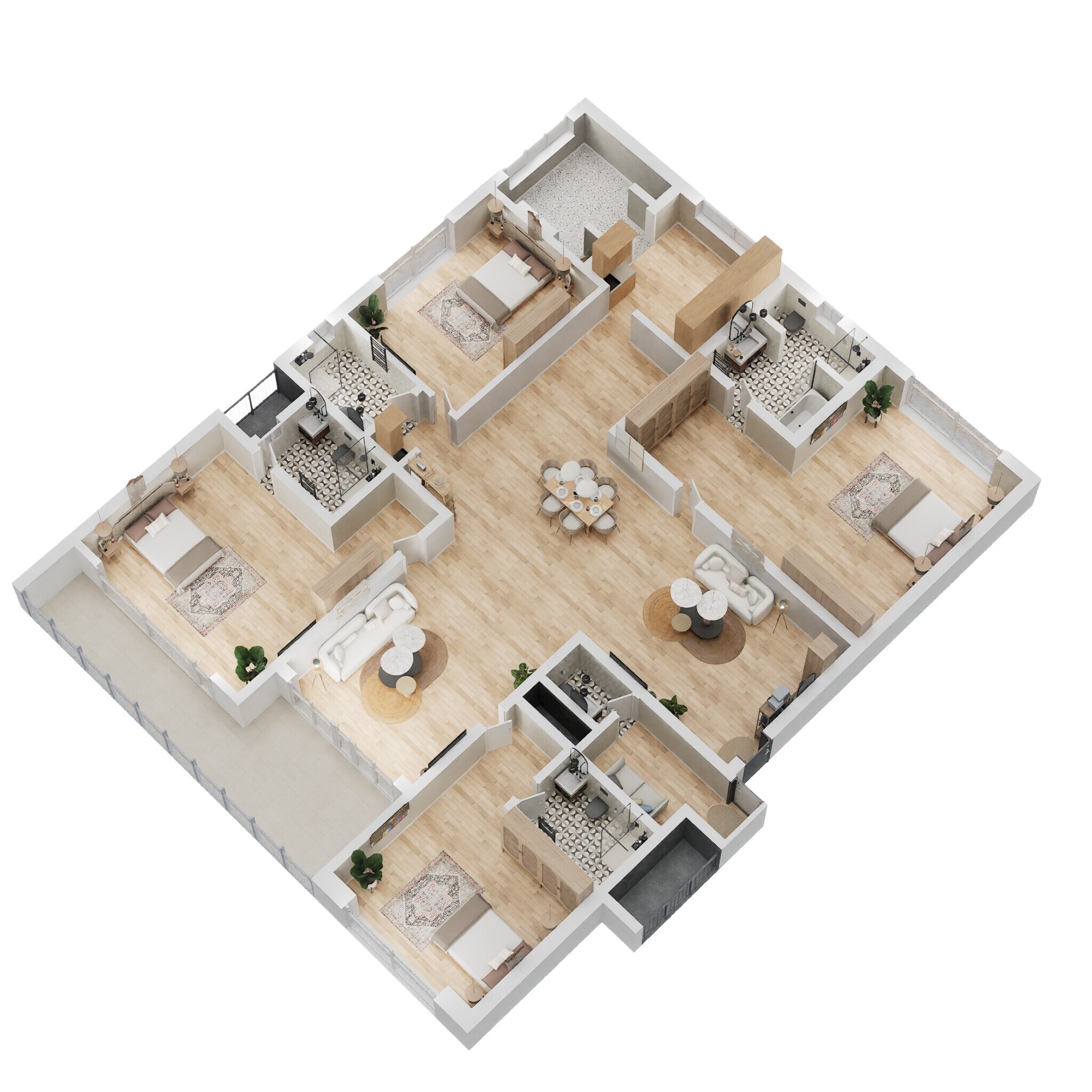 Floor plan of 4 BHK 4187 Sq. Ft. Apartment in Sattva Lakeridge, Hyderabad