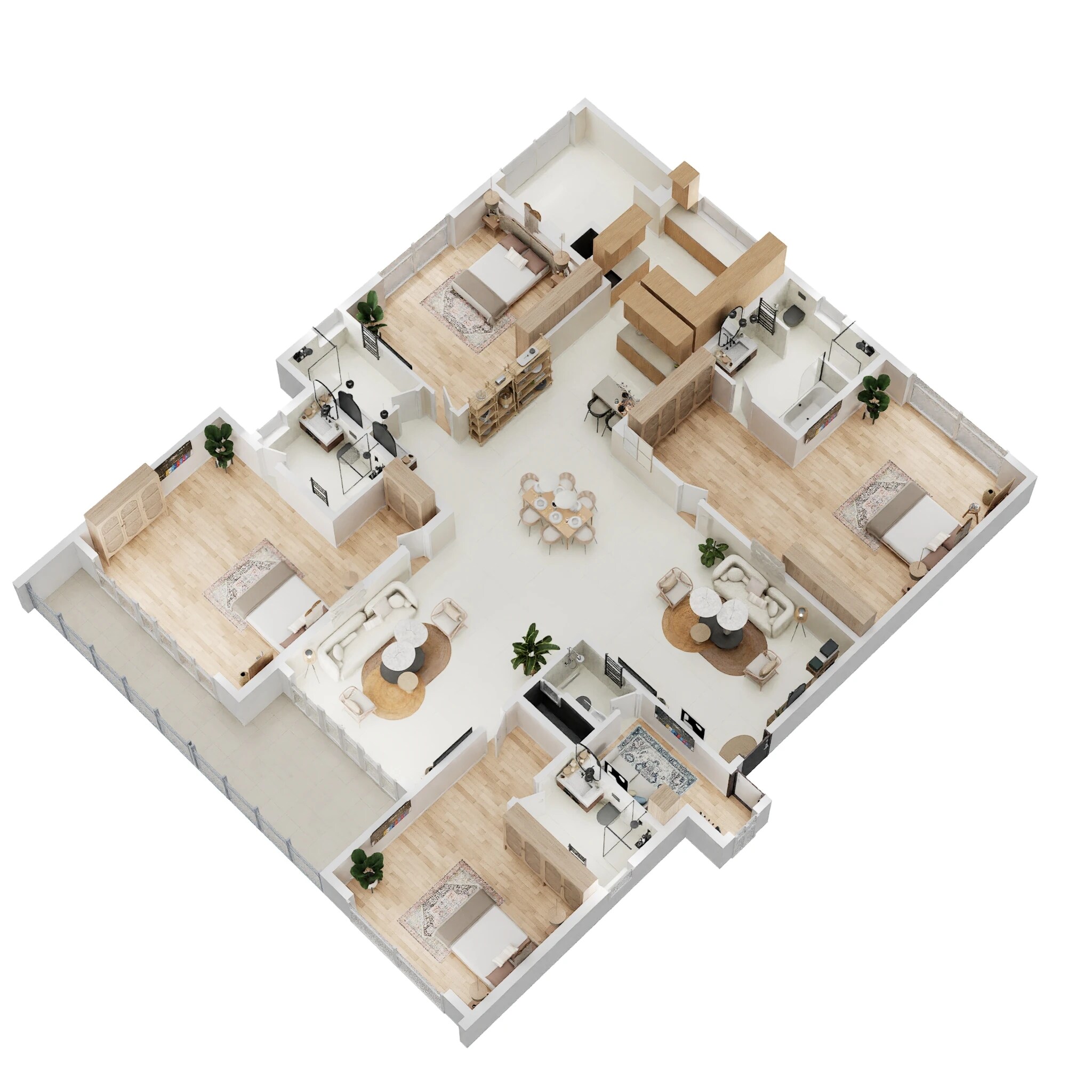 Floor plan of 5 BHK 5266 Sq. Ft. Apartment in Sattva Lakeridge, Hyderabad