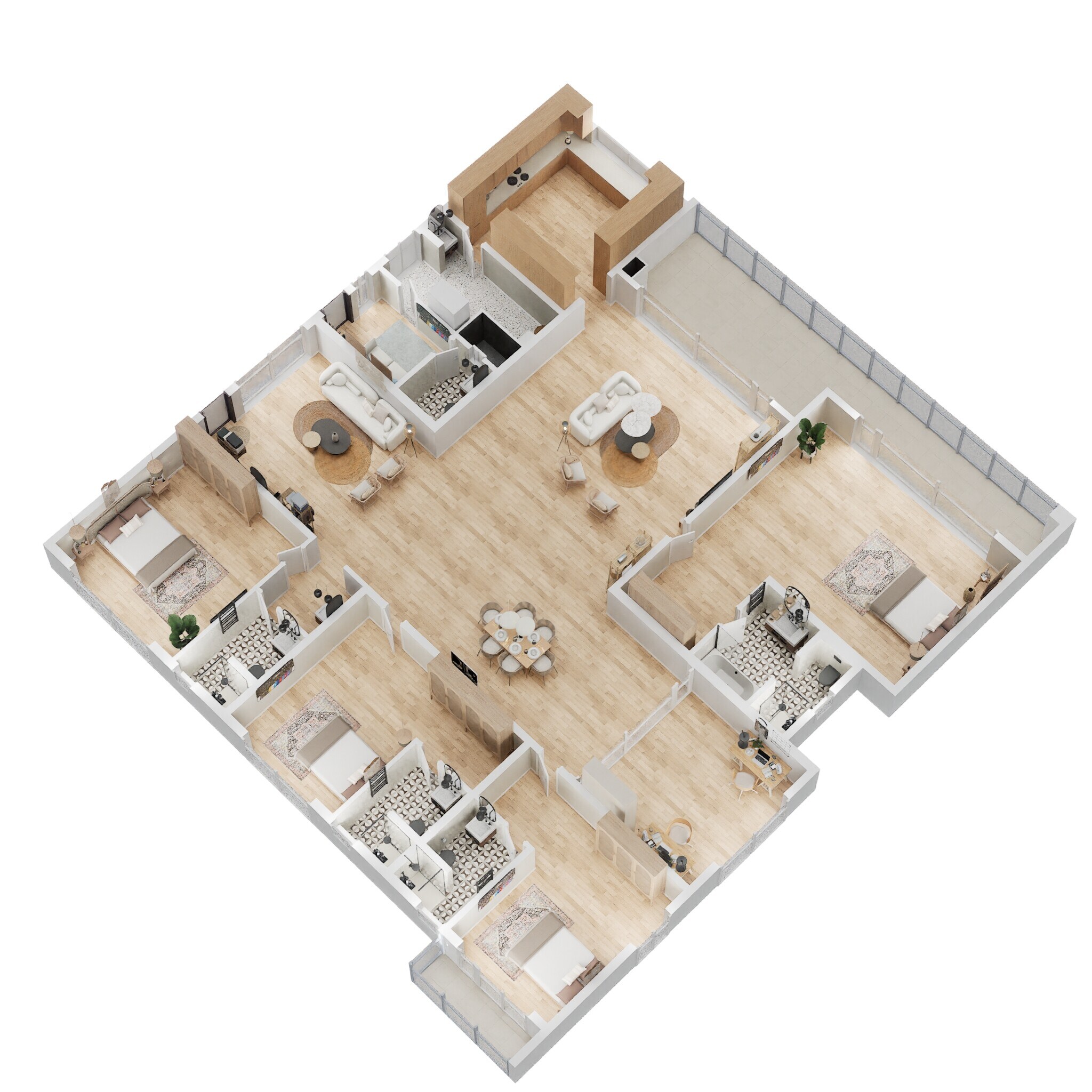 Floor plan of 5 BHK 5472 Sq. Ft. Apartment in Sattva Lakeridge, Hyderabad