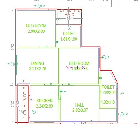 2 BHK 1119 Sq. Ft. Apartment
