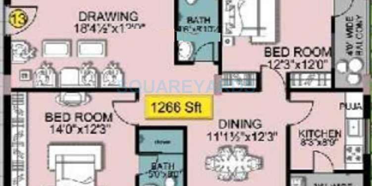 shanta sriram padmanabha residency apartment 2bhk 1266sqft1