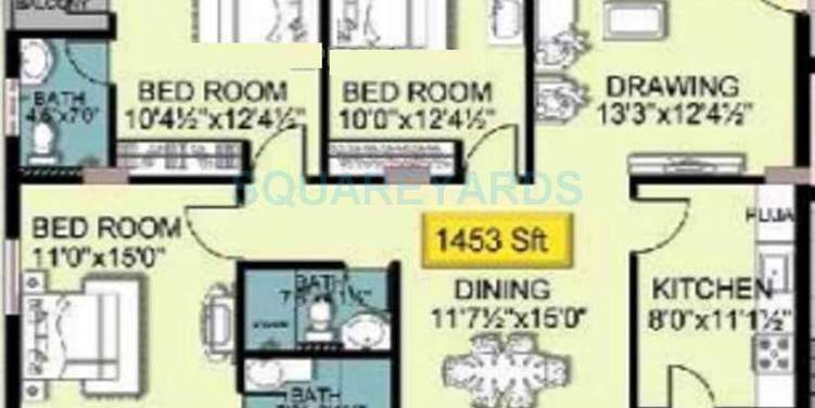 shanta sriram padmanabha residency apartment 3bhk 1453sqft1