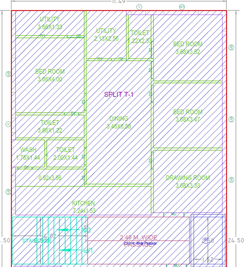 Floor plan of 3 BHK 1899 Sq. Ft. Apartment in Shanthi Nilayam, Hyderabad
