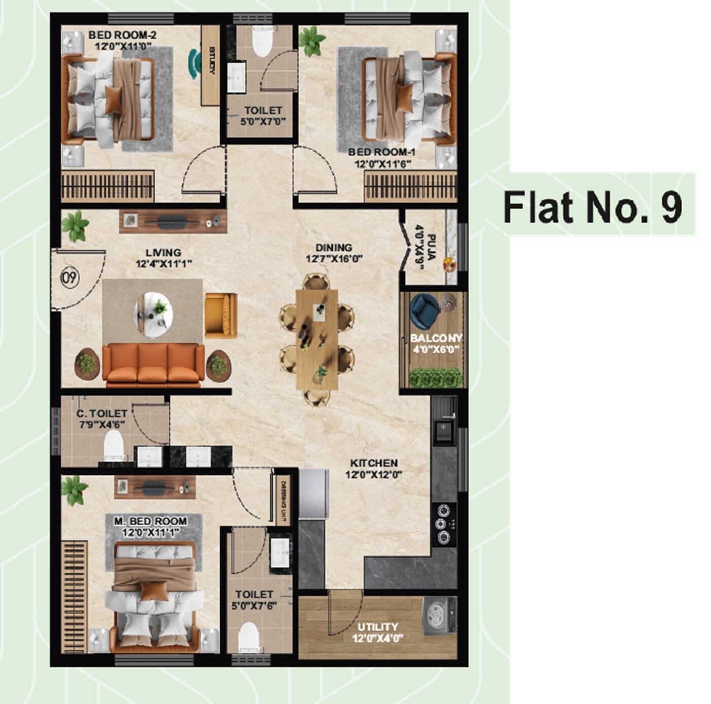 3 BHK 1578 Sq. Ft. Apartment