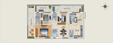  3 BHK Apartment at Shree Luxurio 75 Residences, Serilingampally – for Rent