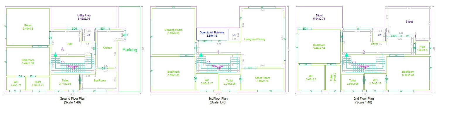 Floor plan of 5 BHK 5202 Sq. Ft. Villa in Shreeven LA Pradera Villas, Hyderabad