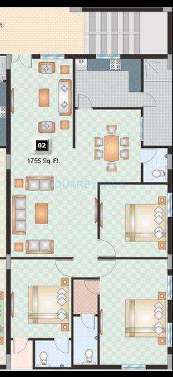 3 BHK 1755 Sq. Ft. Apartment in Shriya Sl Square