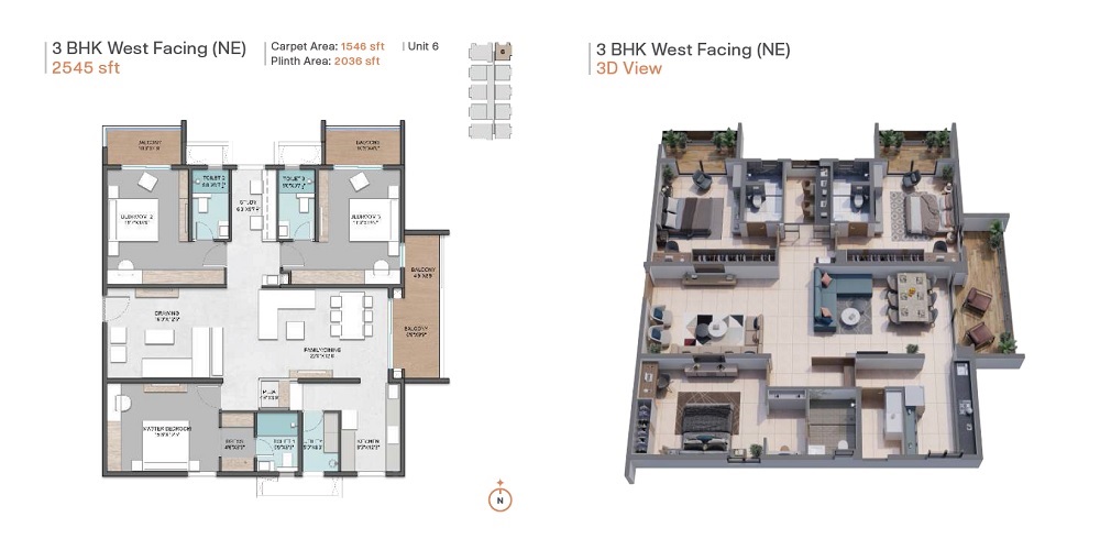 3 BHK 2545 Sq. Ft. Apartment in Sia Prospera