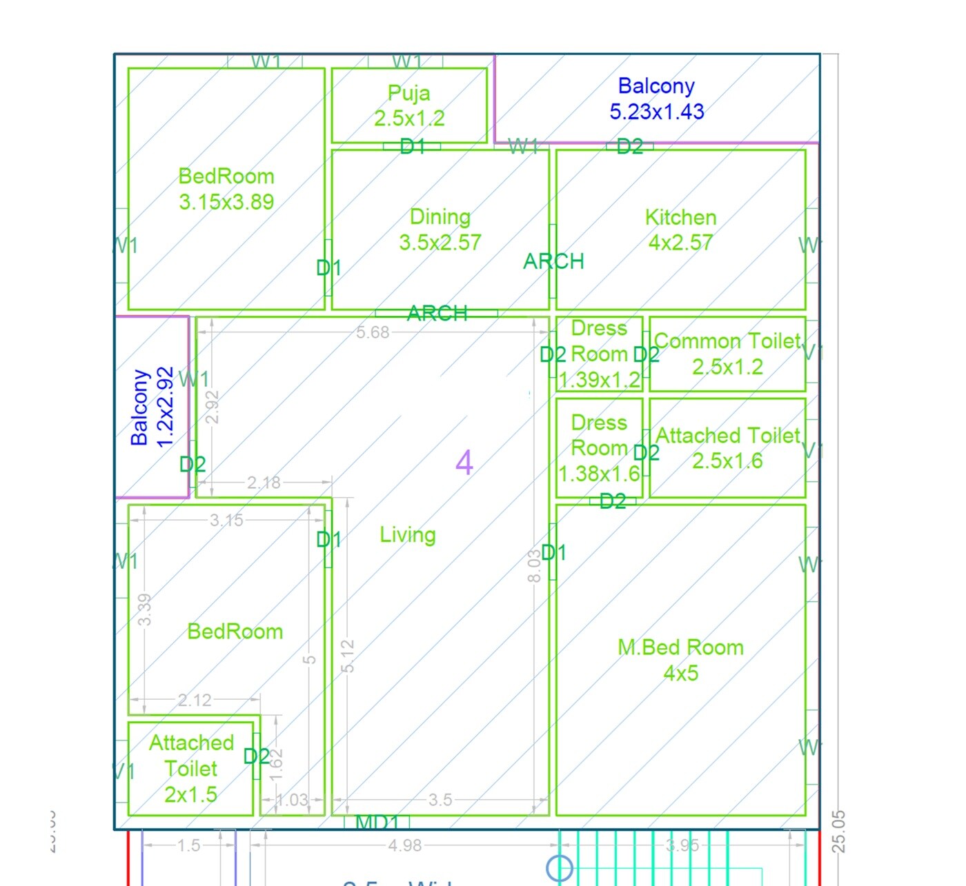 3 BHK 2090 Sq. Ft. Apartment