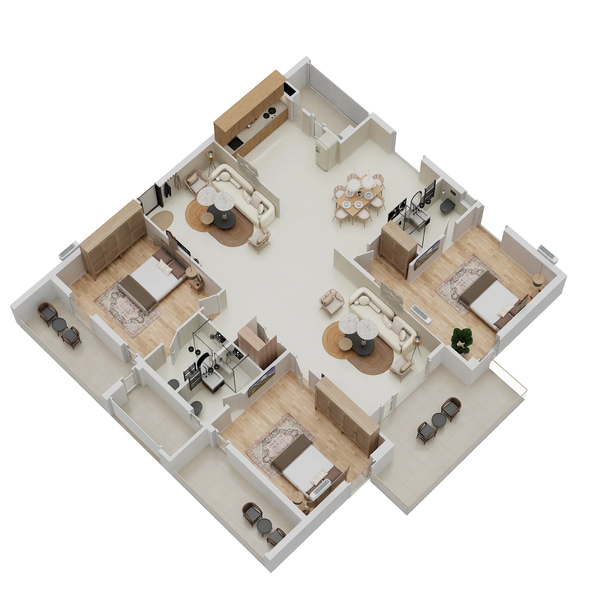 Floor plan of 3 BHK 2755 Sq. Ft. Apartment in Sivres Lumina, Hyderabad