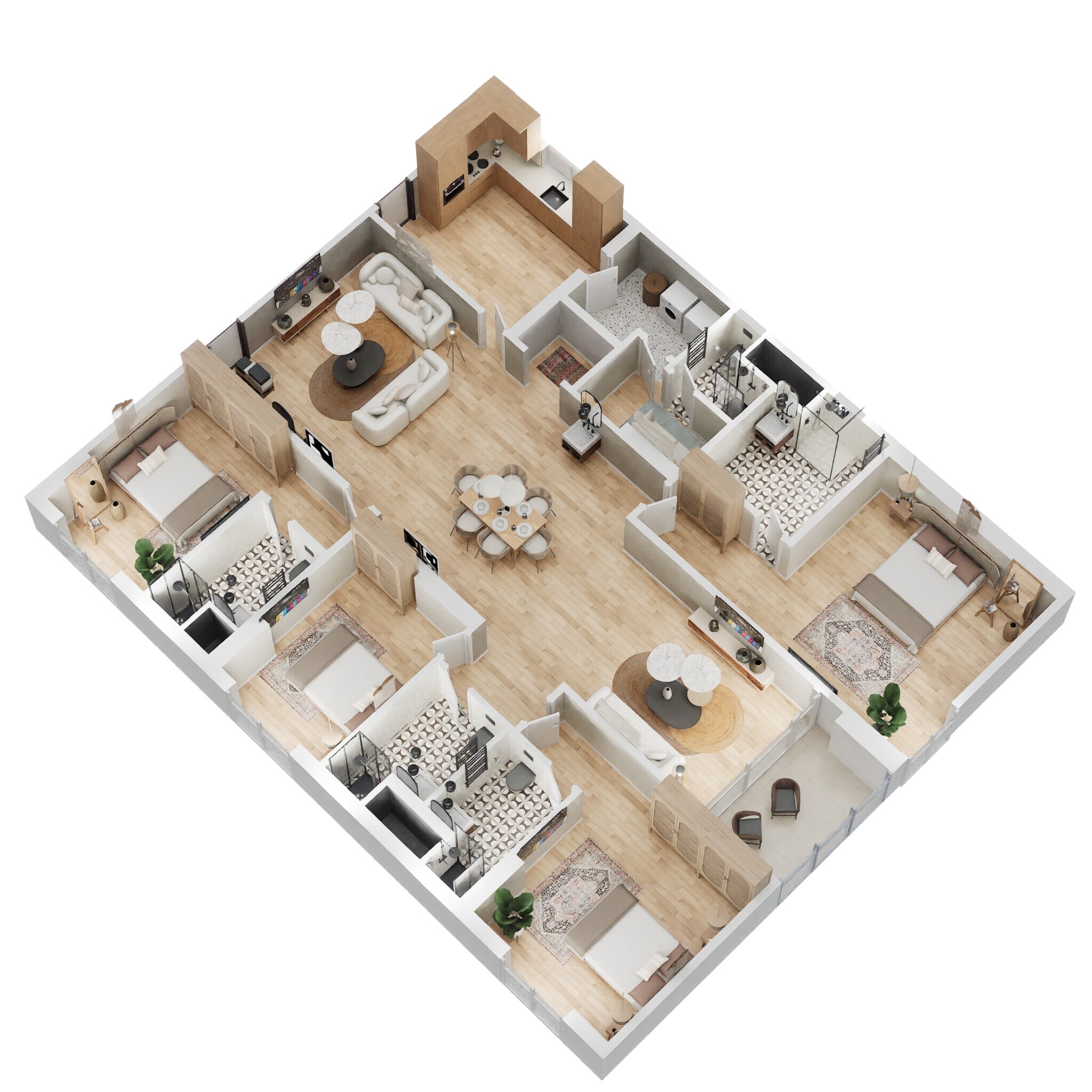 Floor plan of 4 BHK 2925 Sq. Ft. Apartment in SMR Vinay Iconia Hyderabad, Hyderabad