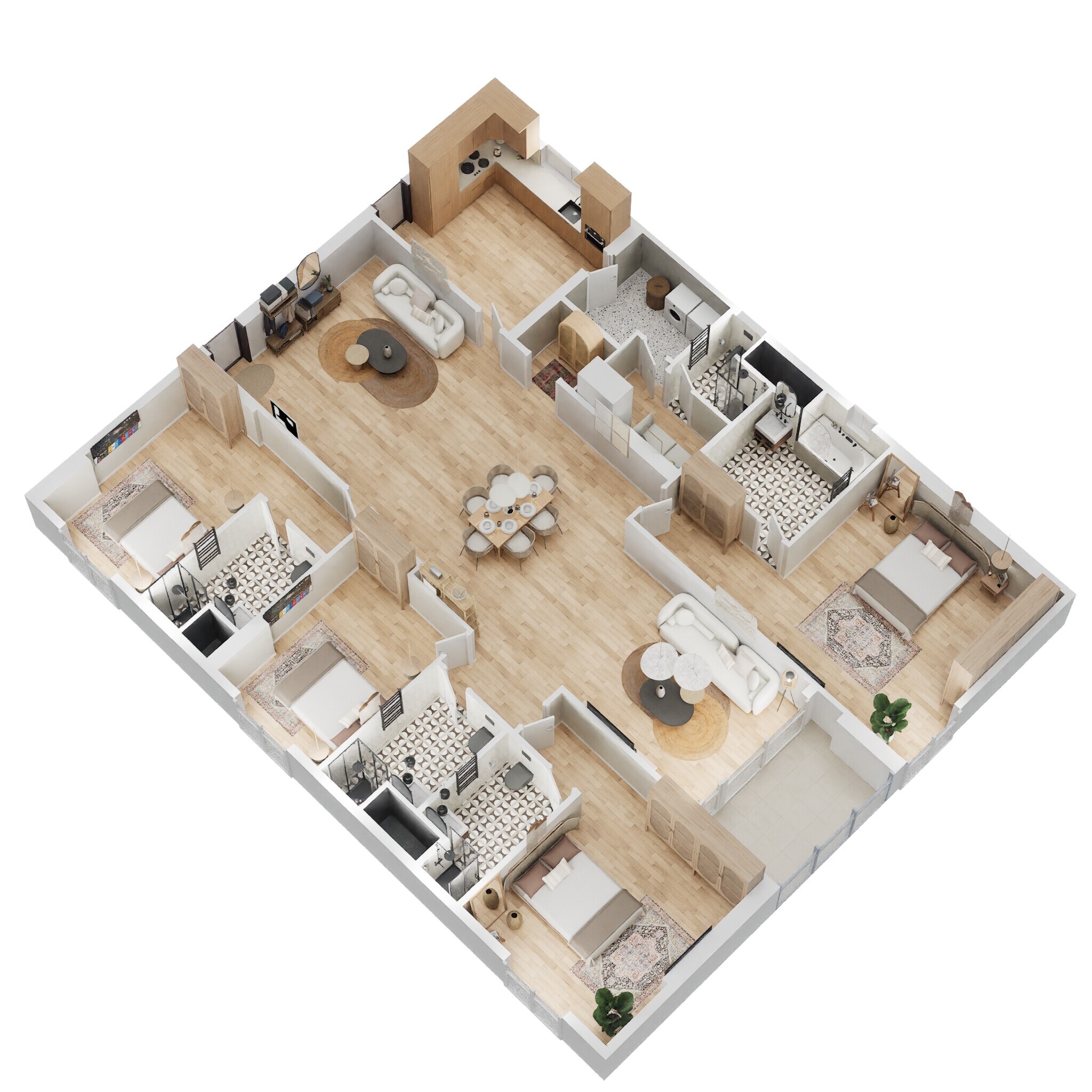 Floor plan of 4 BHK 2925 Sq. Ft. Apartment in SMR Vinay Iconia Hyderabad, Hyderabad