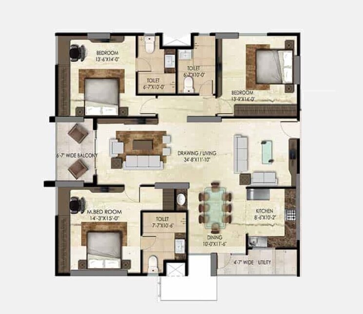 Other, smr-vinay-iconia-hyderabad 3 Bedroom 2588 Sq.Ft. Apartment In Kondapur Hyderabad 9131190