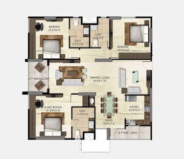  3 BHK Apartment at SMR Vinay Iconia Phase II, Kondapur – for Sale
