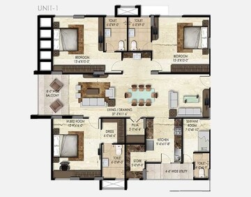  3 BHK Apartment at SMR Vinay Iconia Phase II, Kondapur – for Sale