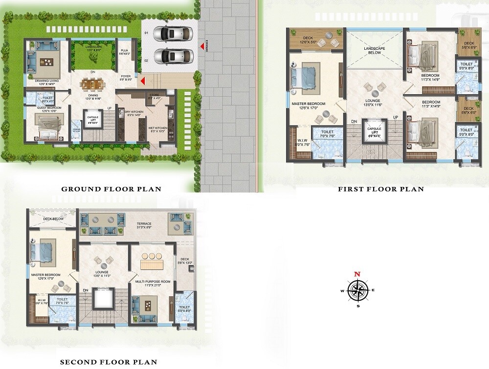 Floor plan of 5 BHK 4250 Sq. Ft. Villa in Speed Constella, Hyderabad