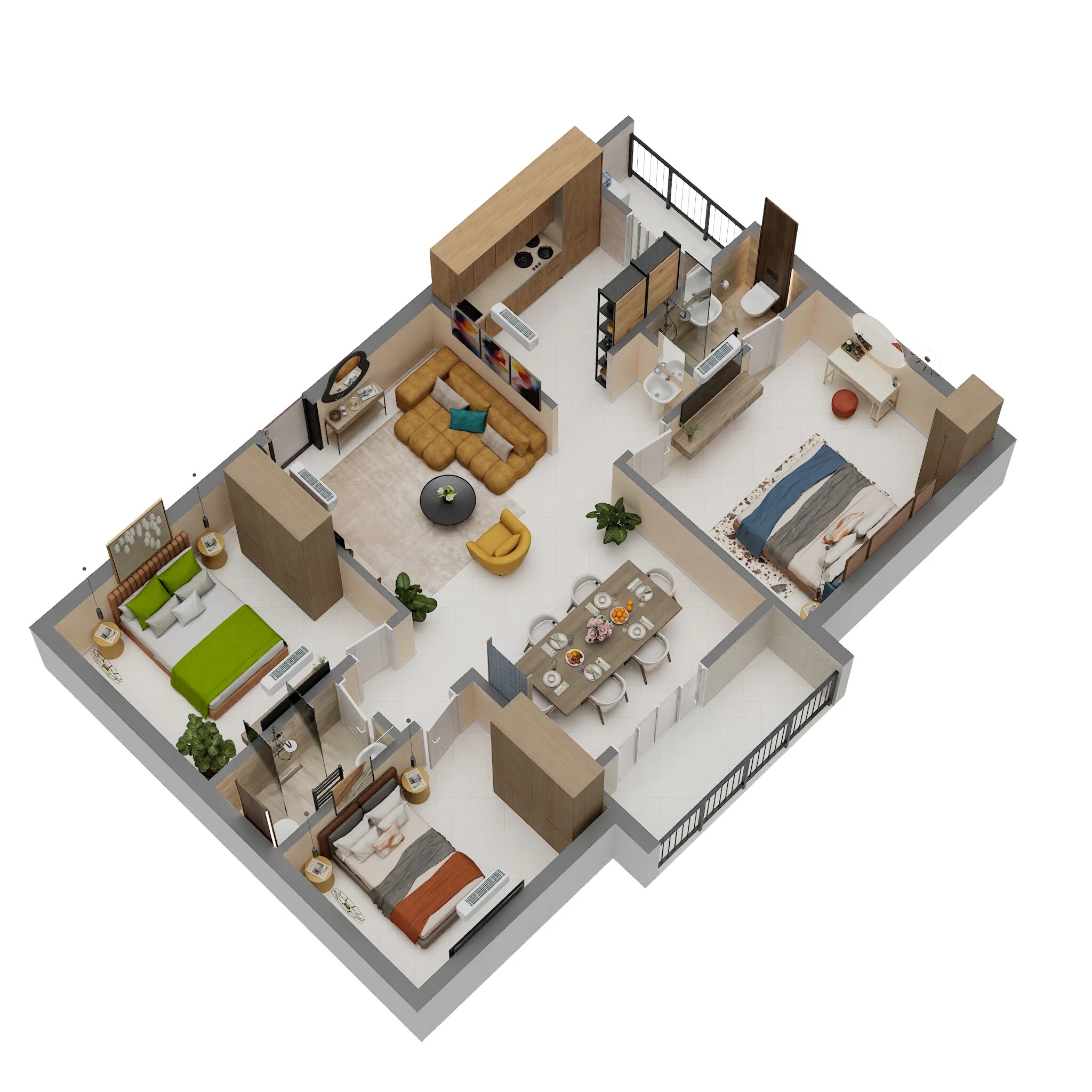 3 BHK 1377 Sq. Ft. Apartment