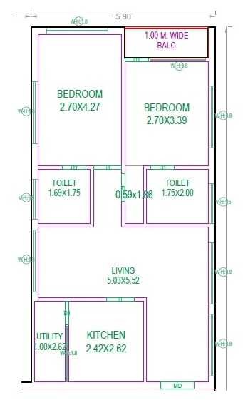 2 BHK 1201 Sq. Ft. Apartment in SR Rain Forest