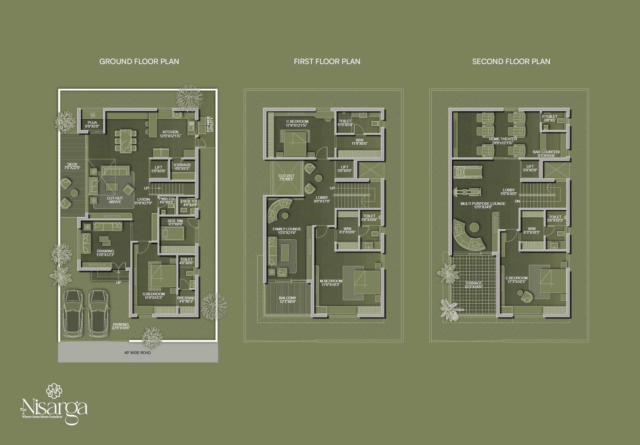 Floor plan of 5 BHK 4900 Sq. Ft. Villa in SR The Nisarga, Hyderabad