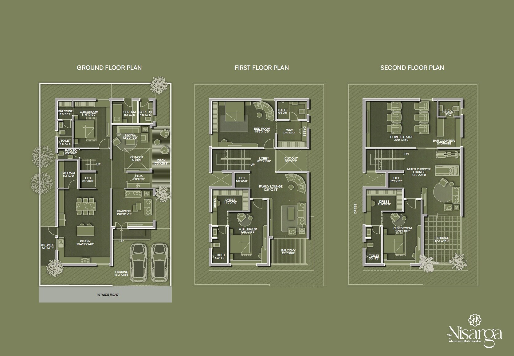 Floor plan of 5 BHK 4985 Sq. Ft. Villa in SR The Nisarga, Hyderabad