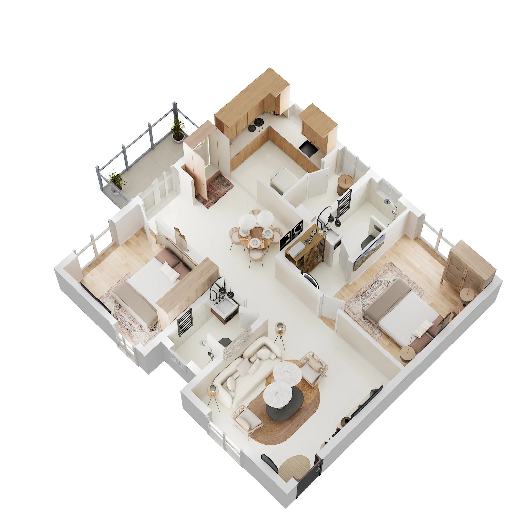 Floor plan of 2 BHK 1330 Sq. Ft. Apartment in Vasavi Ananda Nilayam, Hyderabad