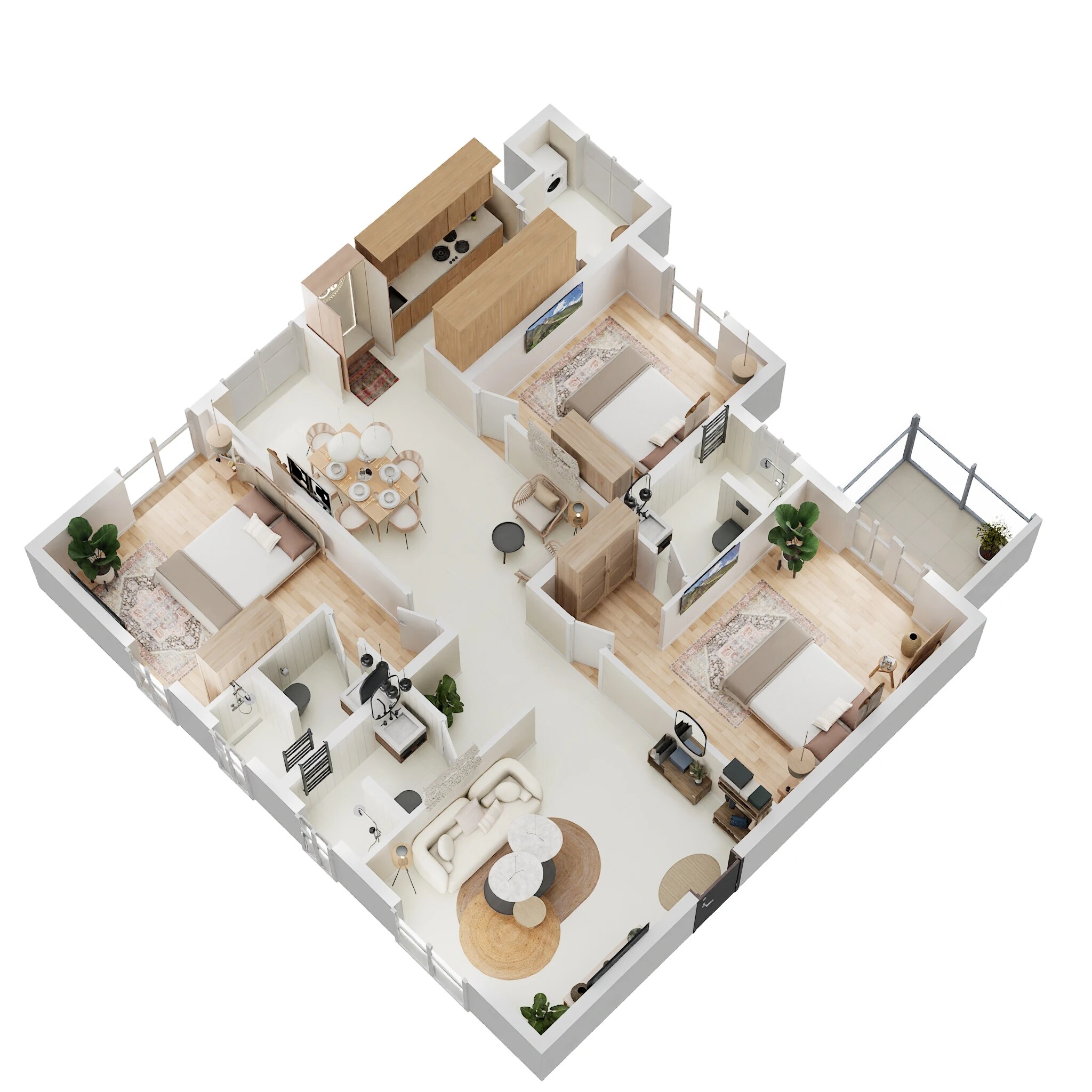 Floor plan of 3 BHK 1650 Sq. Ft. Apartment in Vasavi Ananda Nilayam, Hyderabad